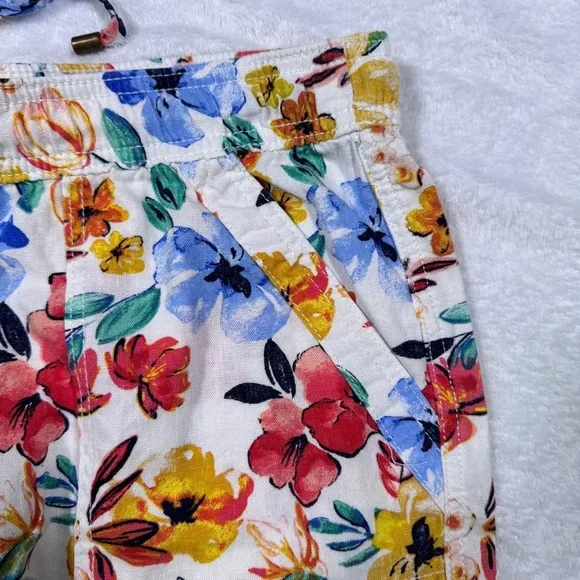 St. John's Bay Floral Linen Women's Shorts - Size Extra Large Tall XL - Picture 2 of 12